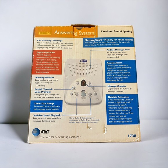AT&T 1738 Telephone Digital Answering System Machine w/Manual - Picture 2 of 6